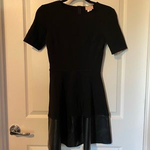 Love...ady Black Dress with Leather Trim